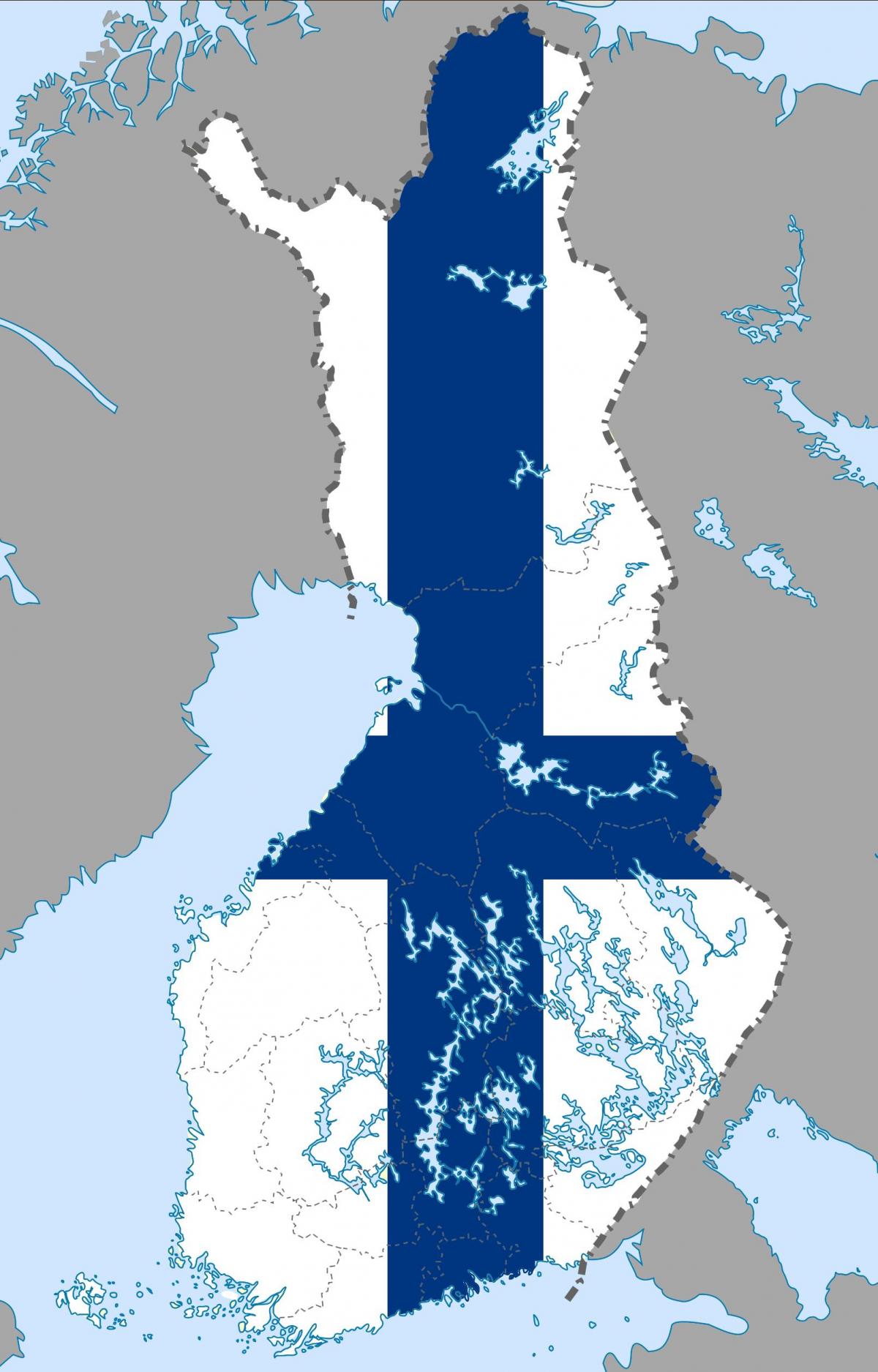 Finlandiya haritası bayrak