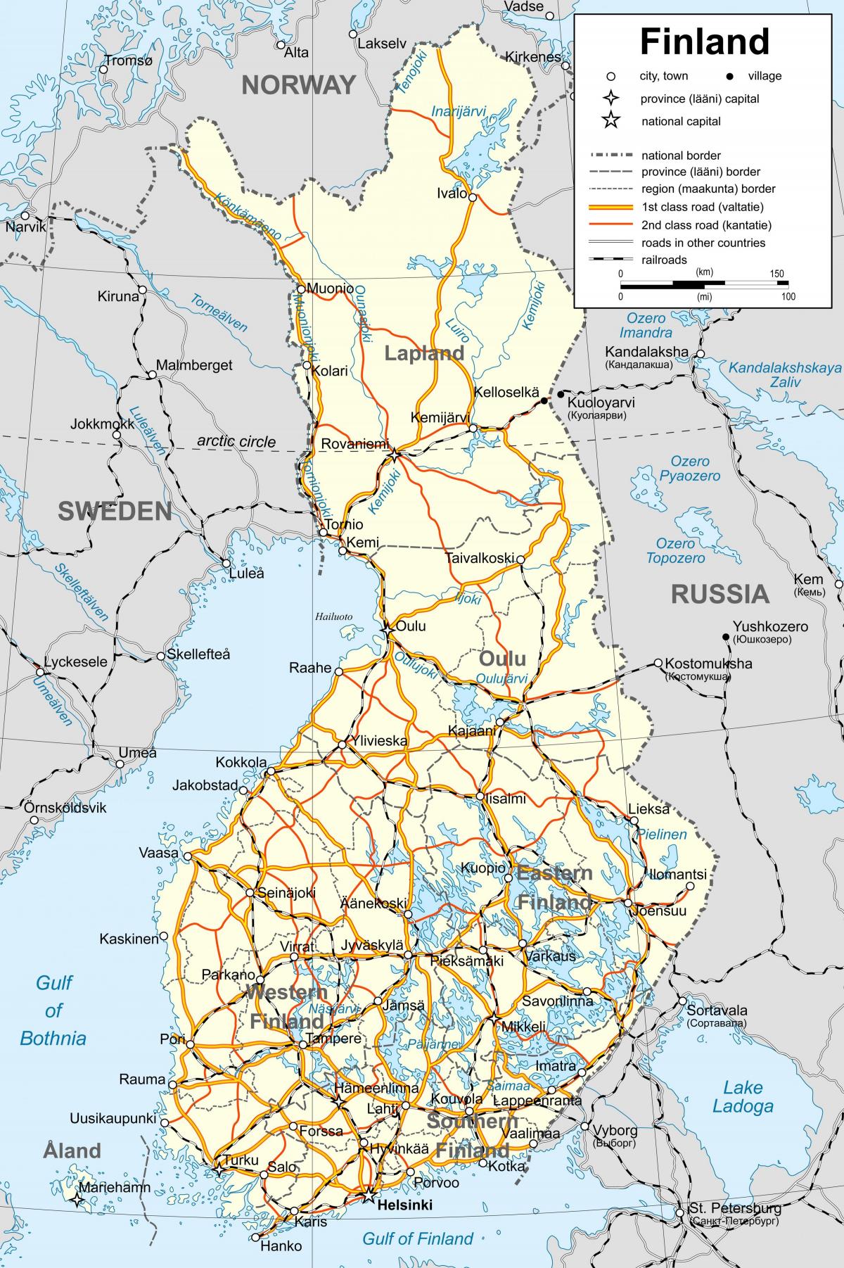 Finlandiya haritası siyasi
