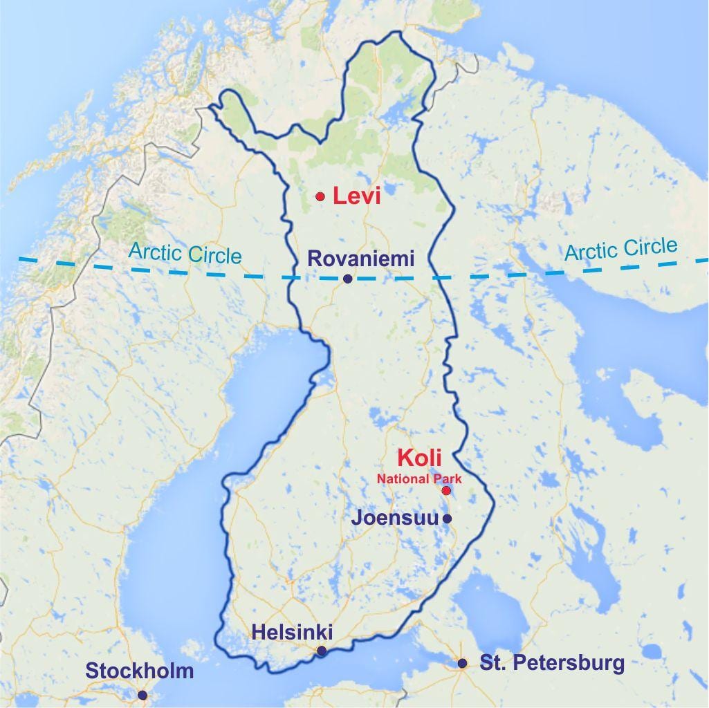 rovaniemi haritası Finlandiya