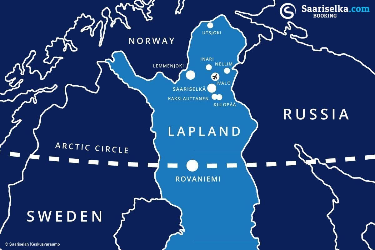 saariselka, Finlandiya harita
