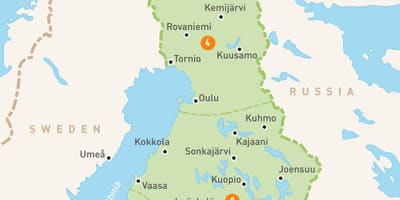 Finlandiya haritası göller