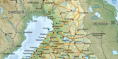 Dünya haritası üzerinde Finlandiya 