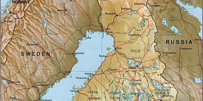 Finlandiya haritası topografik