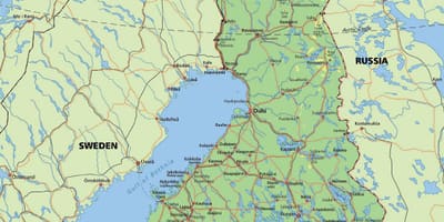 Kuzey Kutup Dairesi haritası Finlandiya