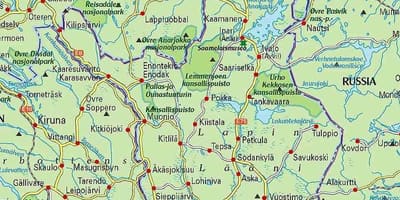 Finlandiya haritası ve lapland